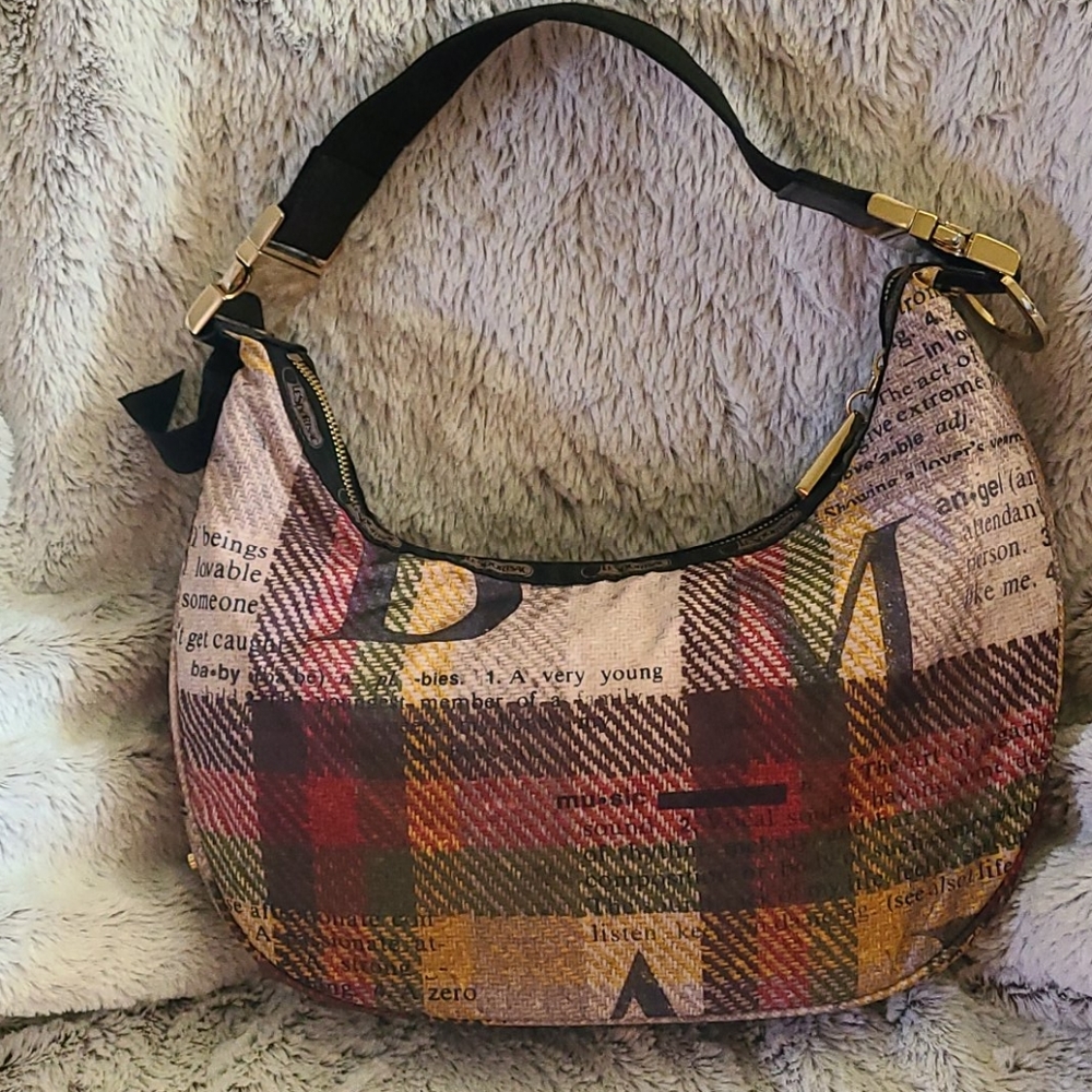 Gwen Stefani L A M B plaid hobo bag.